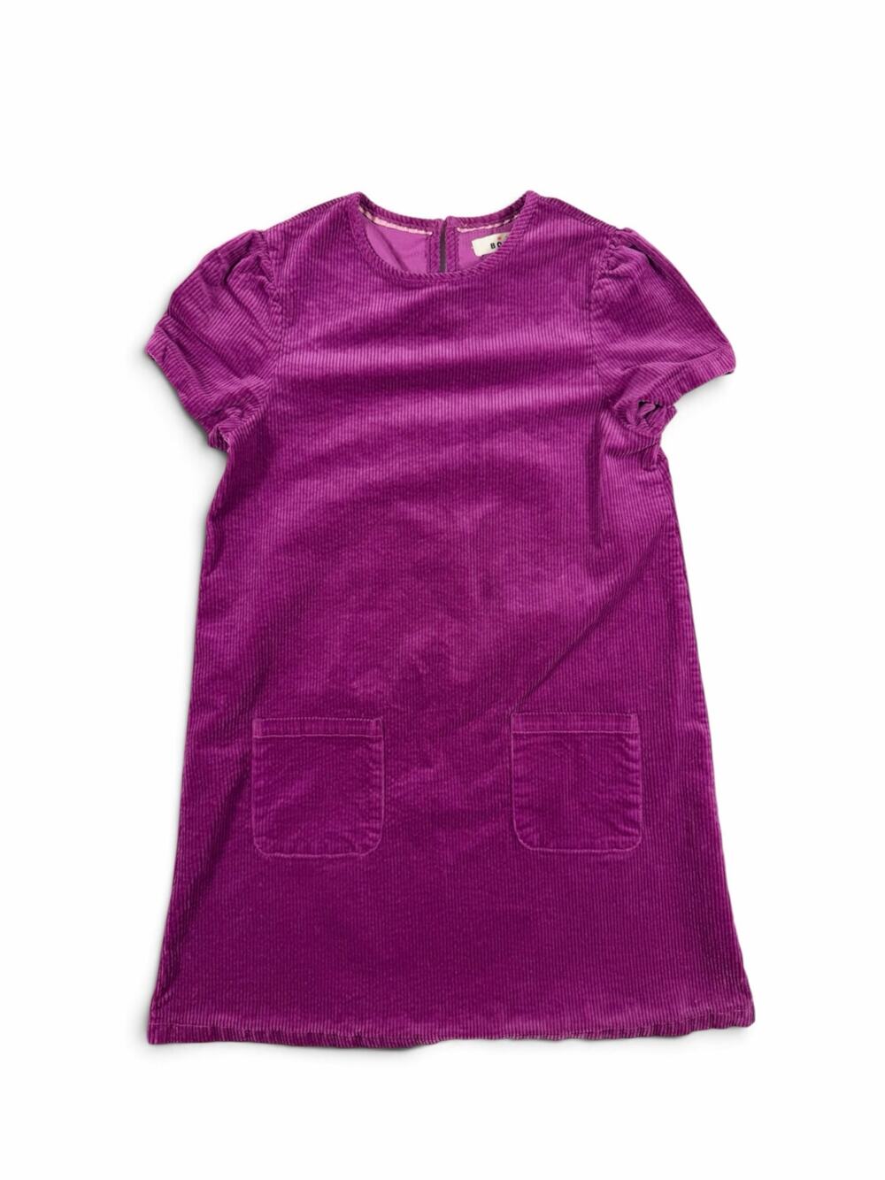 Mini Boden Girls Corduroy Puff Sleeve Pocket Dress Purple Size 11-12